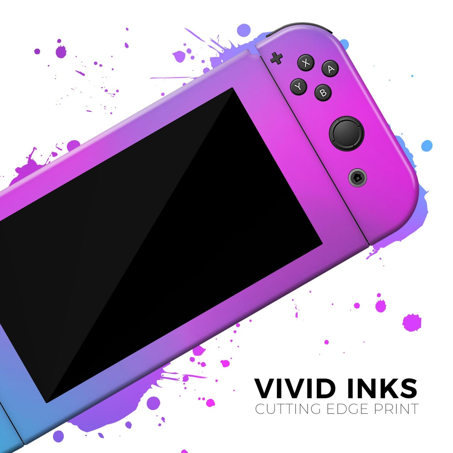 Neon Holographic V1 - Full Body Skin Decal Wrap Kit for Nintendo