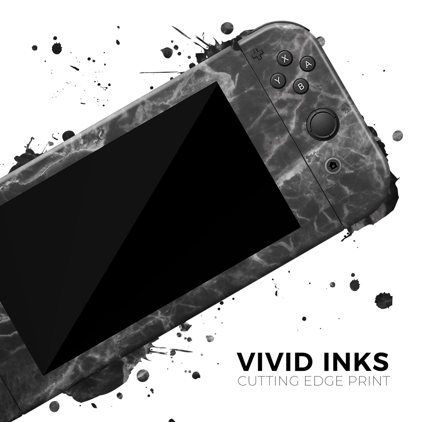 Smooth Black Marble - Full Body Skin Decal Wrap Kit for Nintendo