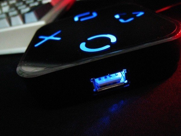 4 Port Blue Light Mirror HUB