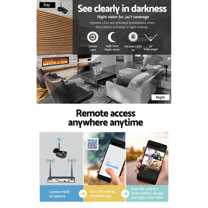 UL-tech CCTV Wireless Security Camera System 8CH Home Outdoor WIFI 8