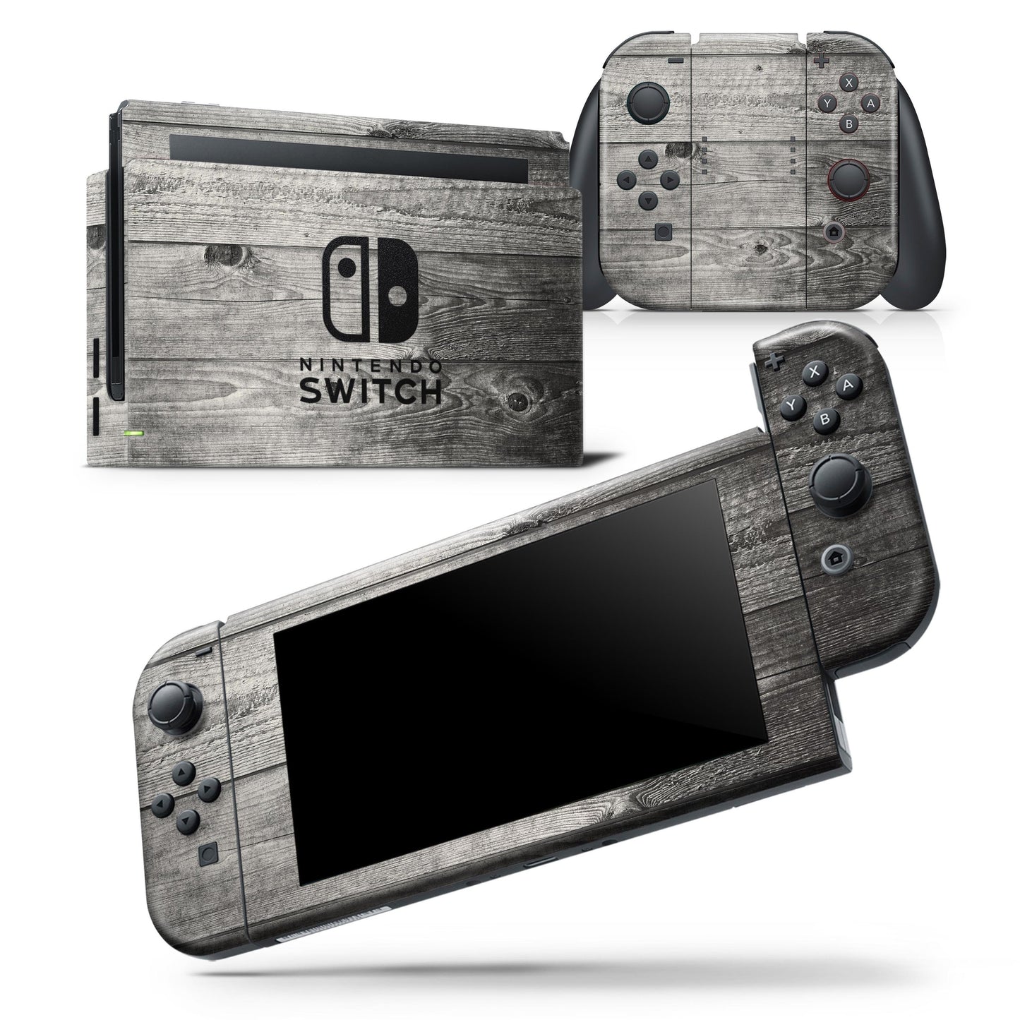Dark Washed Wood Planks - Skin Wrap Decal for Nintendo Switch Lite