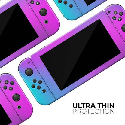 Neon Holographic V1 - Full Body Skin Decal Wrap Kit for Nintendo