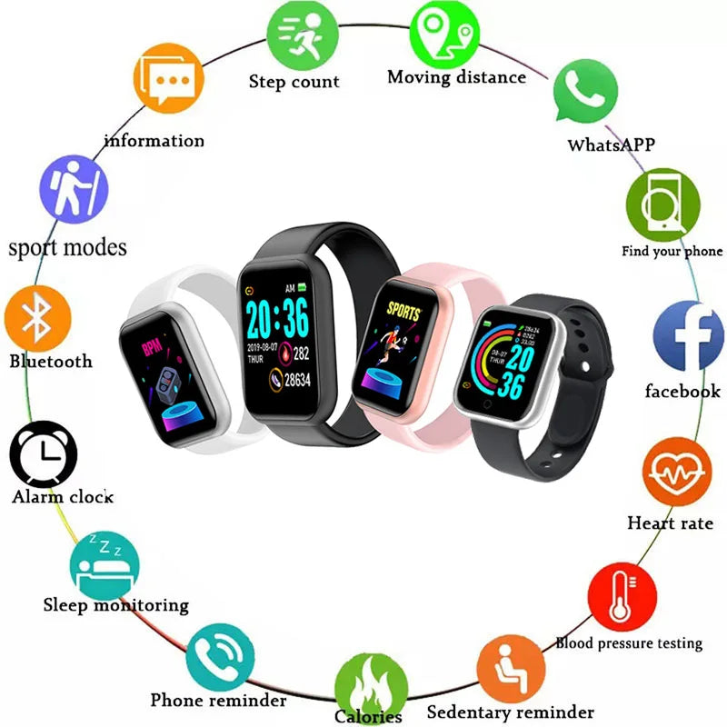 Y68 Multifunctional Smartwatch for Men and Women Sleep Monitoring