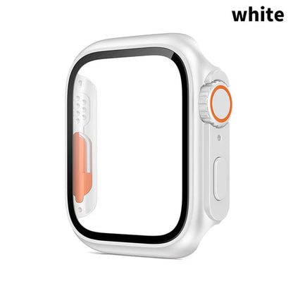 PC Firm Cover For Apple Watch Case 45mm 41mm 44mm 40mm Glass