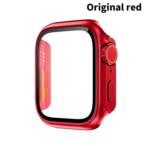 PC Firm Cover For Apple Watch Case 45mm 41mm 44mm 40mm Glass