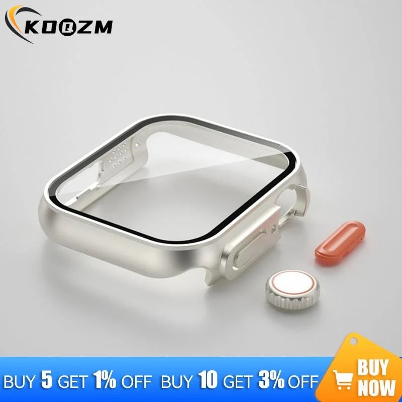PC Firm Cover For Apple Watch Case 45mm 41mm 44mm 40mm Glass