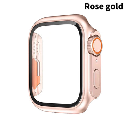 PC Firm Cover For Apple Watch Case 45mm 41mm 44mm 40mm Glass
