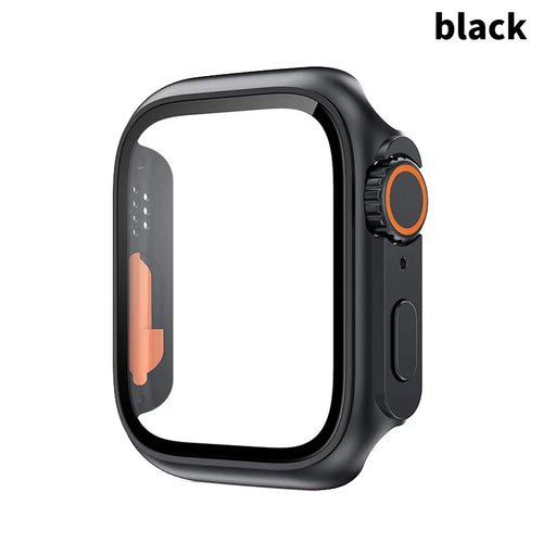 PC Firm Cover For Apple Watch Case 45mm 41mm 44mm 40mm Glass