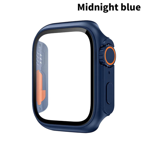 PC Firm Cover For Apple Watch Case 45mm 41mm 44mm 40mm Glass