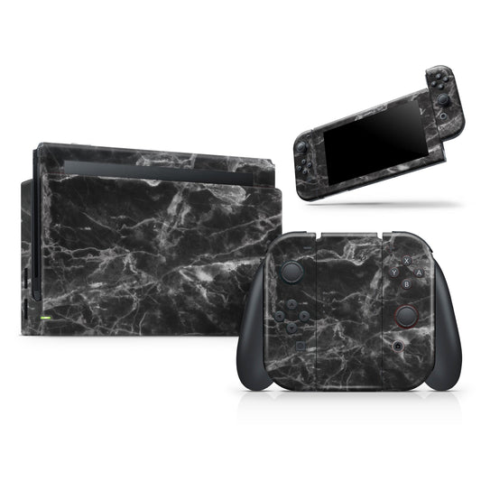 Smooth Black Marble - Full Body Skin Decal Wrap Kit for Nintendo
