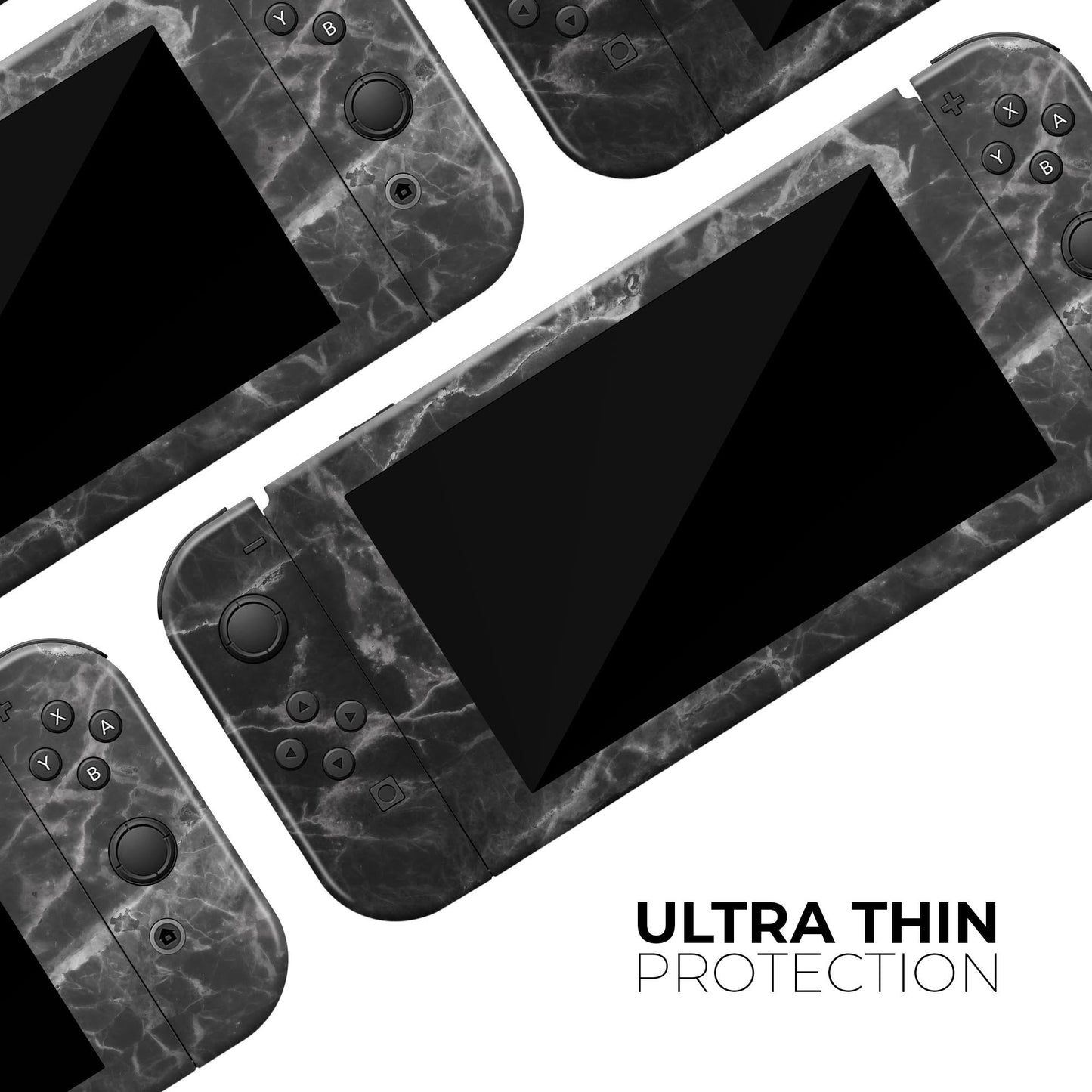 Smooth Black Marble - Full Body Skin Decal Wrap Kit for Nintendo