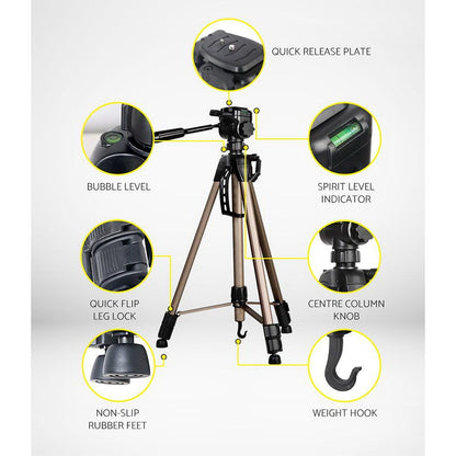 Weifeng Professional Camera Tripod Monopod Stand DSLR Pan Head Mount