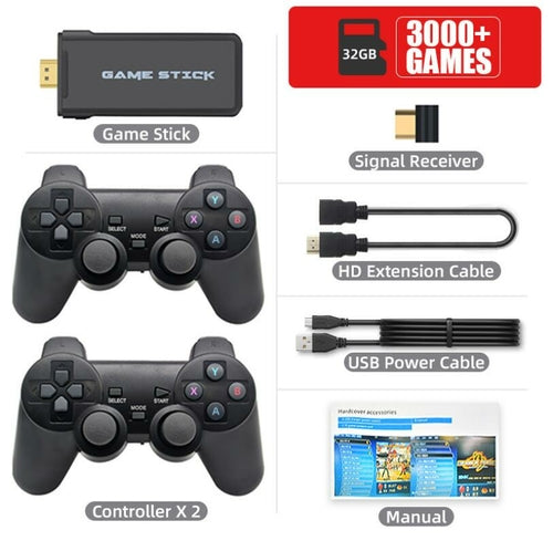 DATA FROG 4K HD Video Game Console 2.4G Double Wireless Controller For