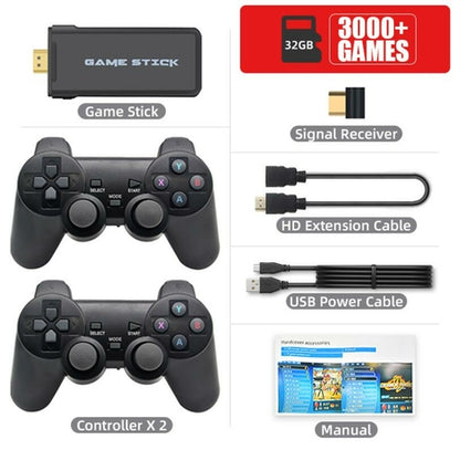 DATA FROG 4K HD Video Game Console 2.4G Double Wireless Controller For