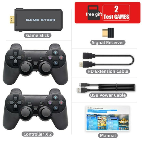 DATA FROG 4K HD Video Game Console 2.4G Double Wireless Controller For