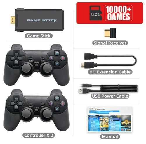 DATA FROG 4K HD Video Game Console 2.4G Double Wireless Controller For